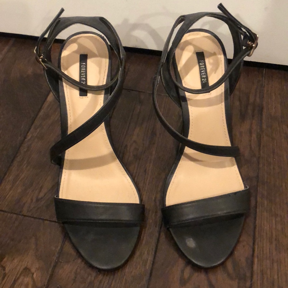 Black strappy heels